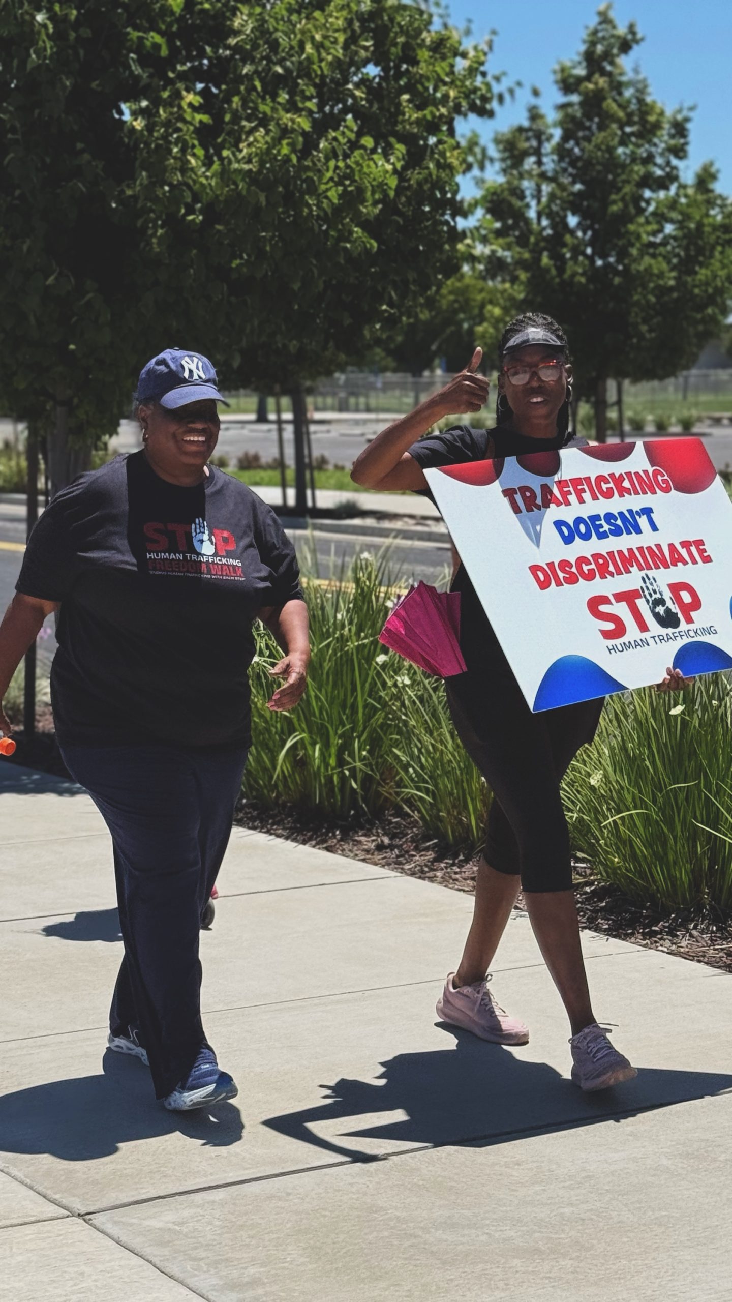 Community members participating in a Freedom Walk